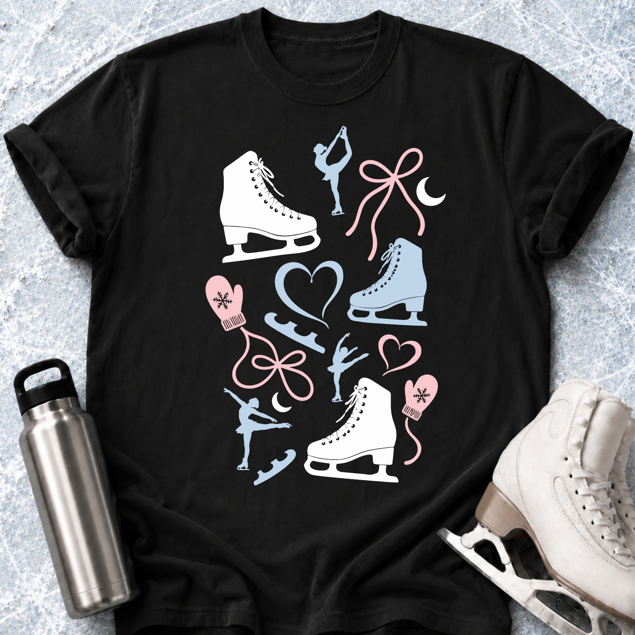 Skate Heart Pattern T-Shirt