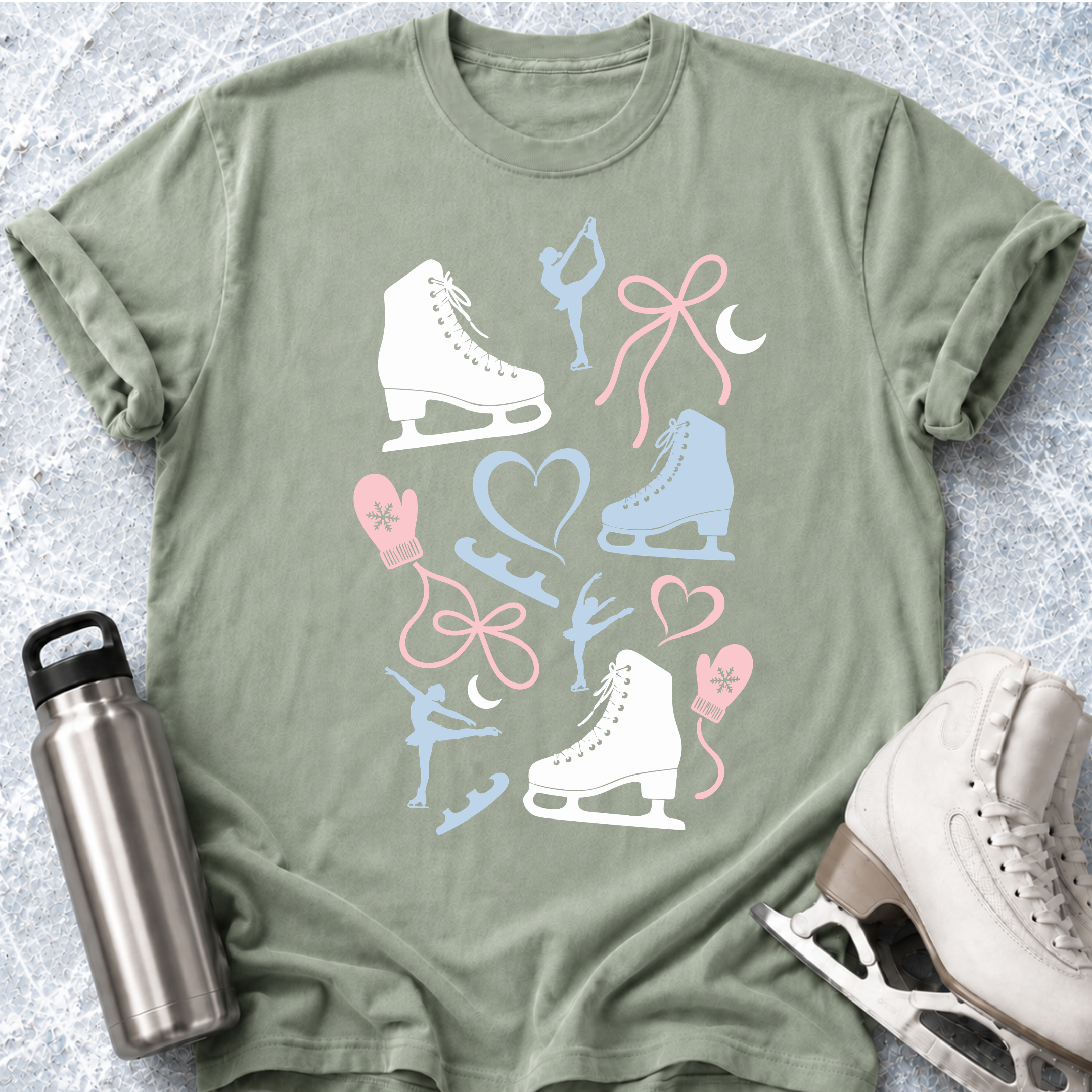 Skate Heart Pattern T-Shirt