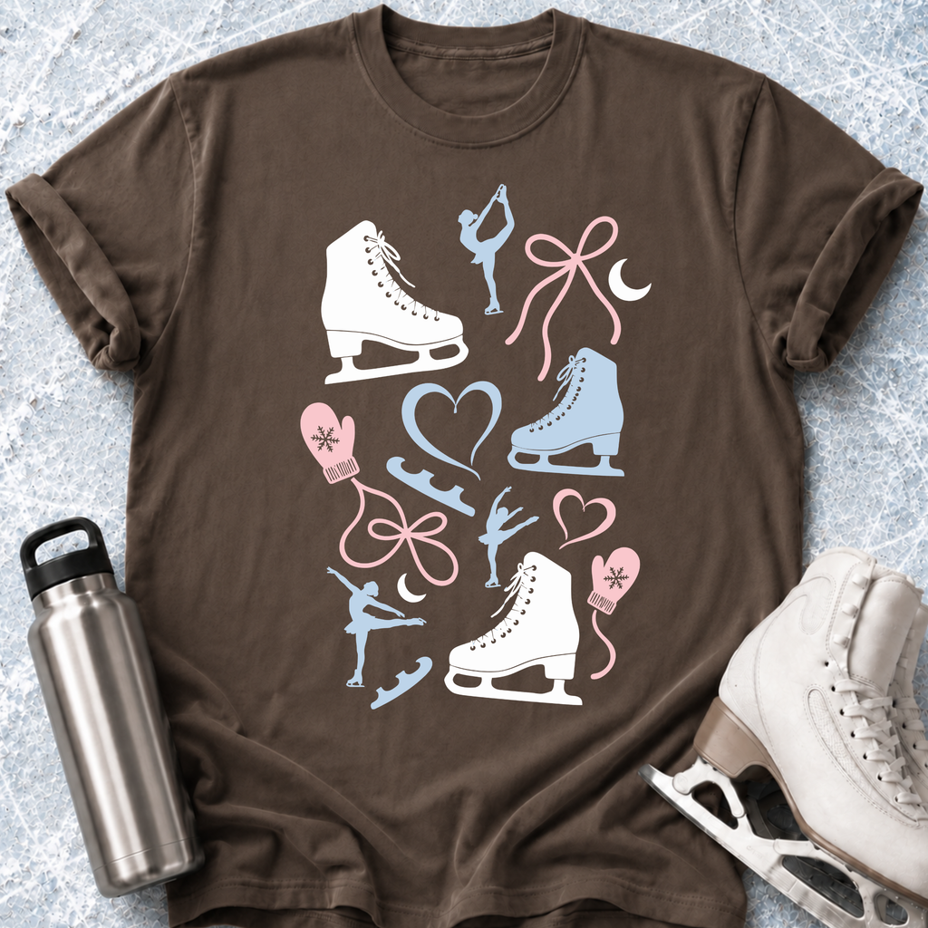 Skate Heart Pattern T-Shirt
