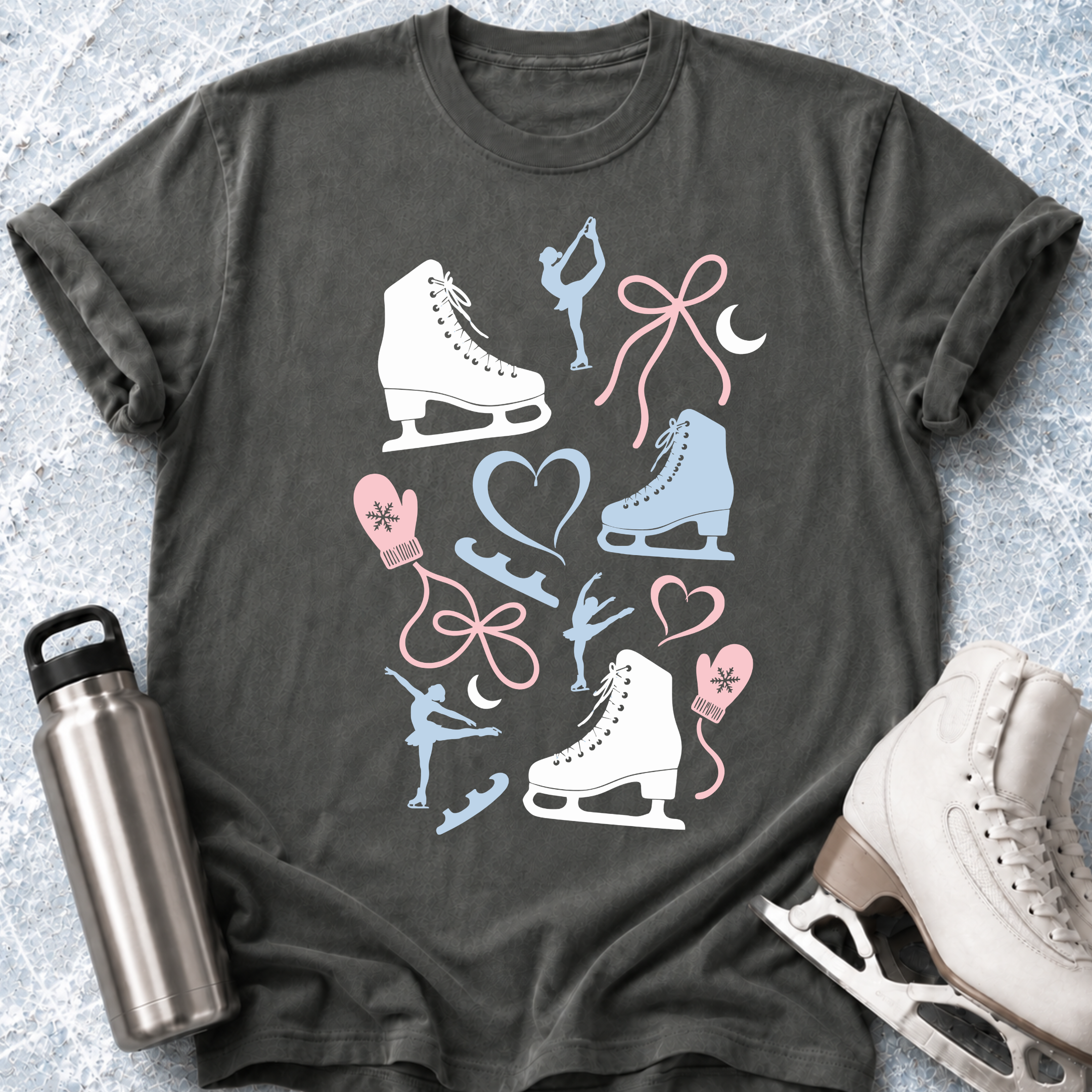Skate Heart Pattern T-Shirt