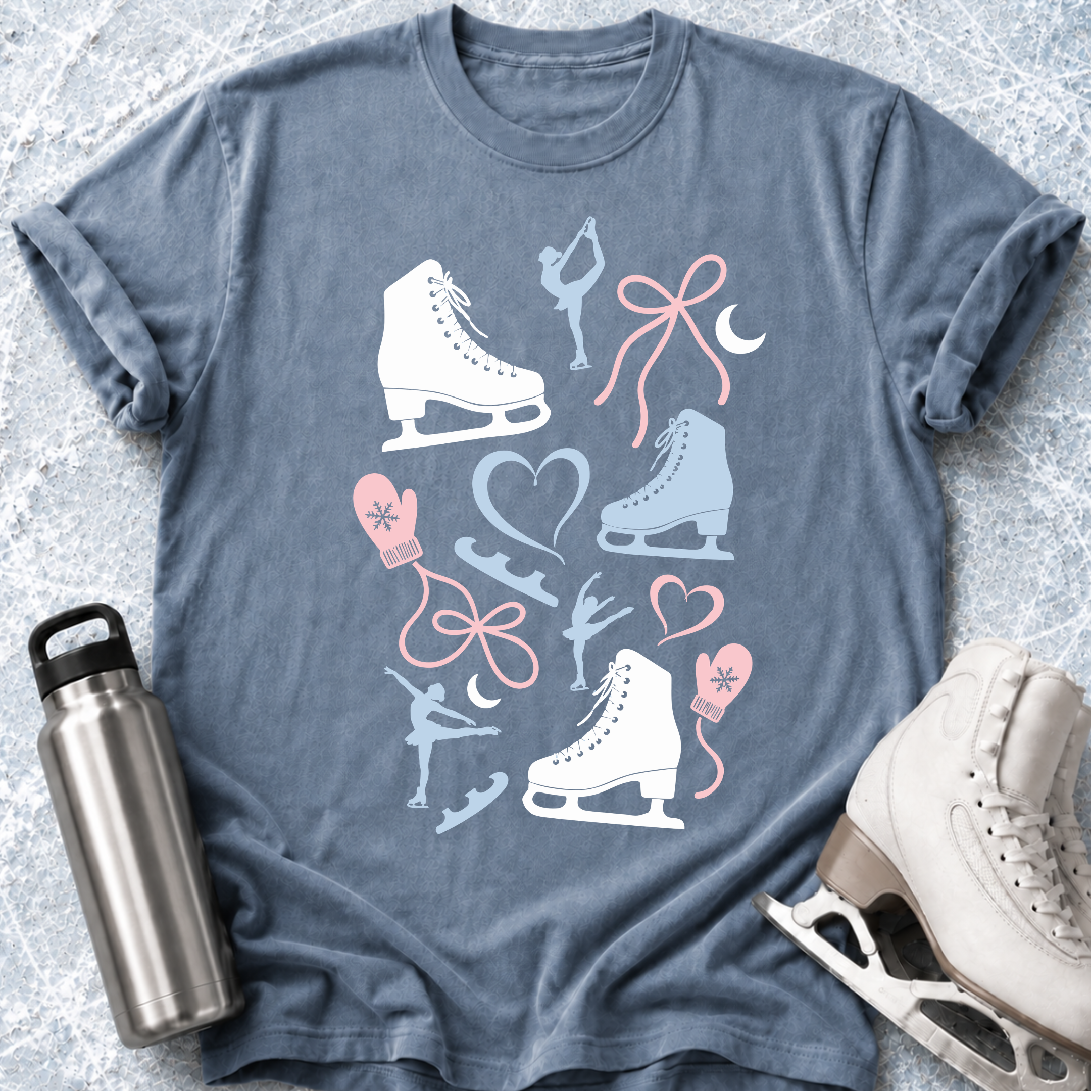 Skate Heart Pattern T-Shirt