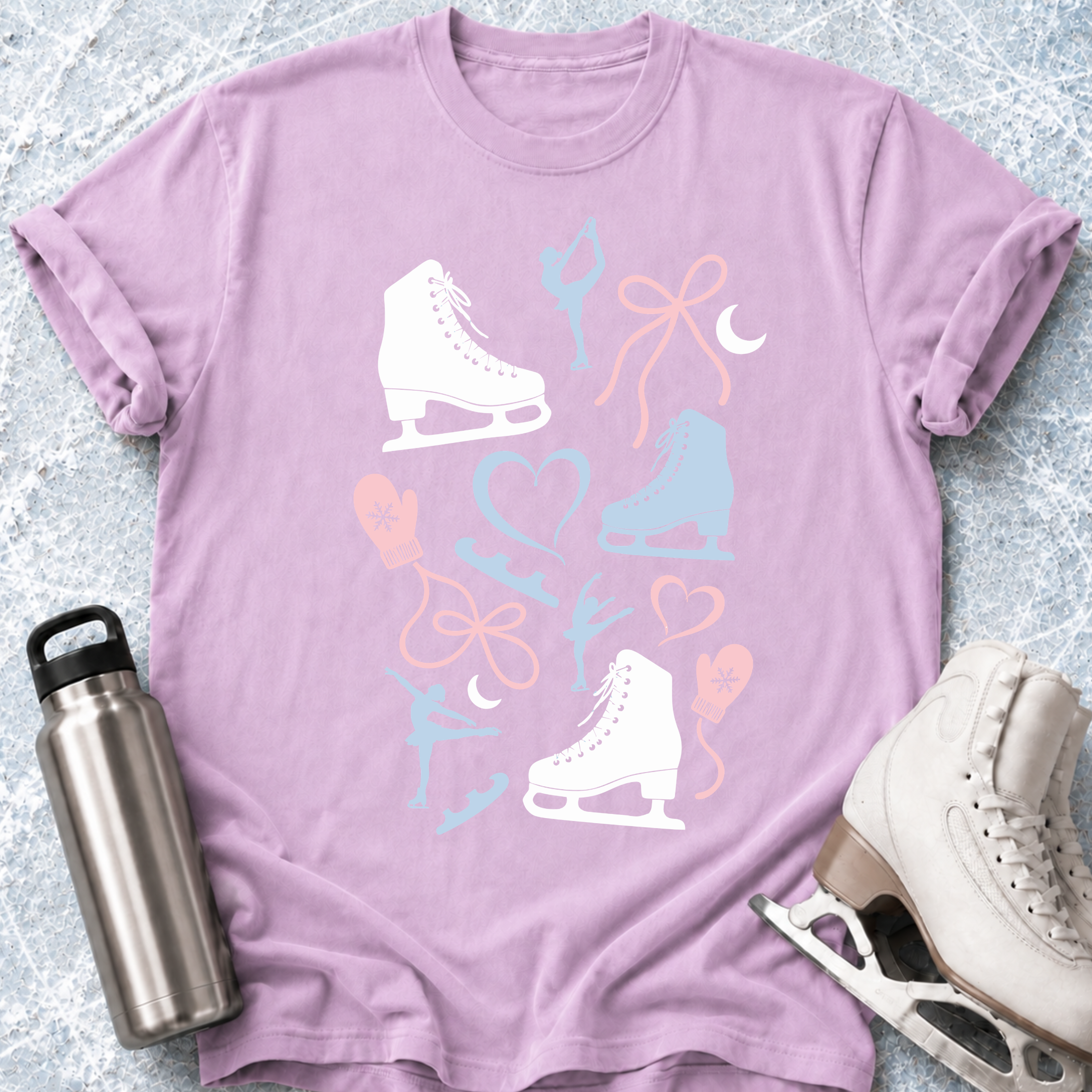 Skate Heart Pattern T-Shirt
