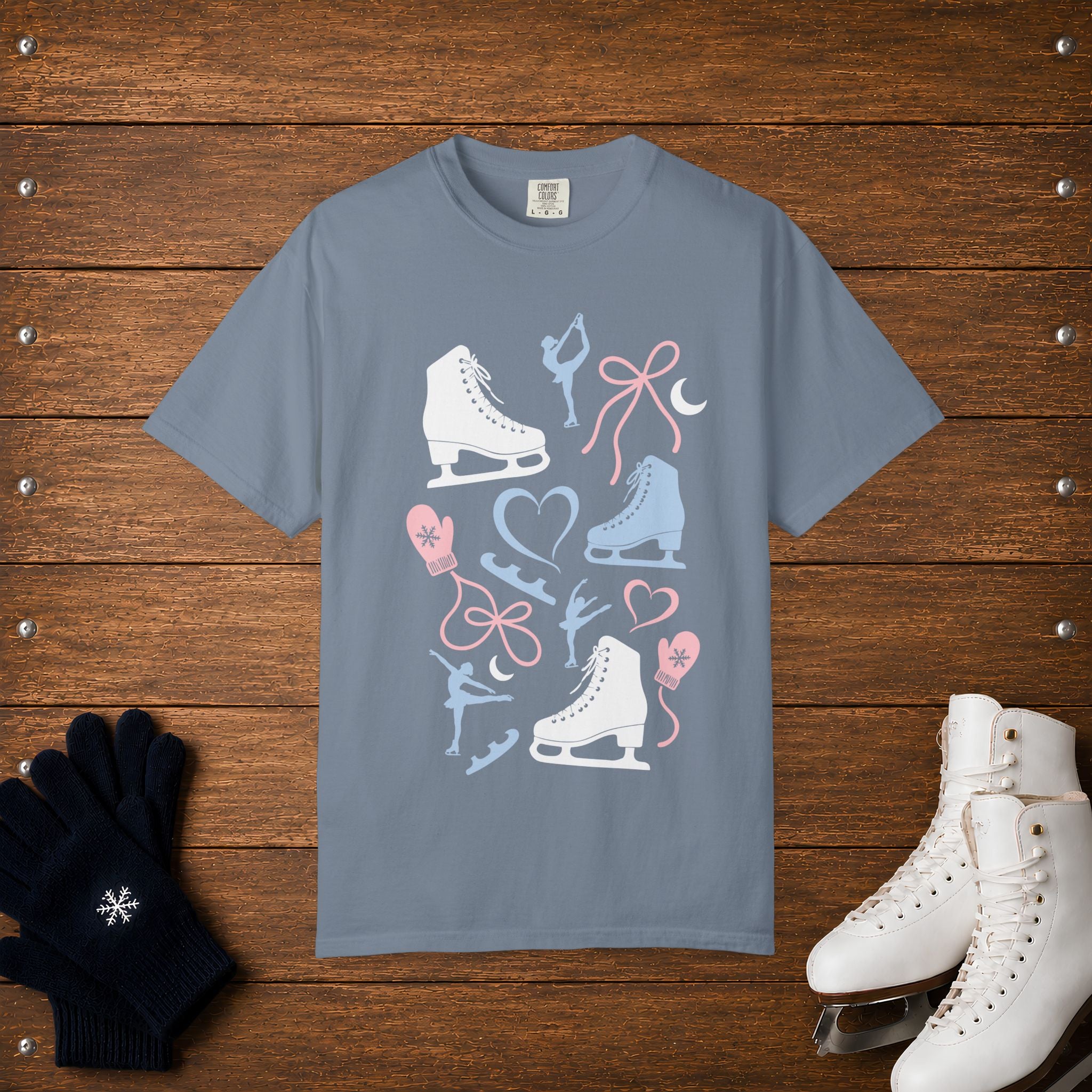 Skate Heart Pattern T-Shirt